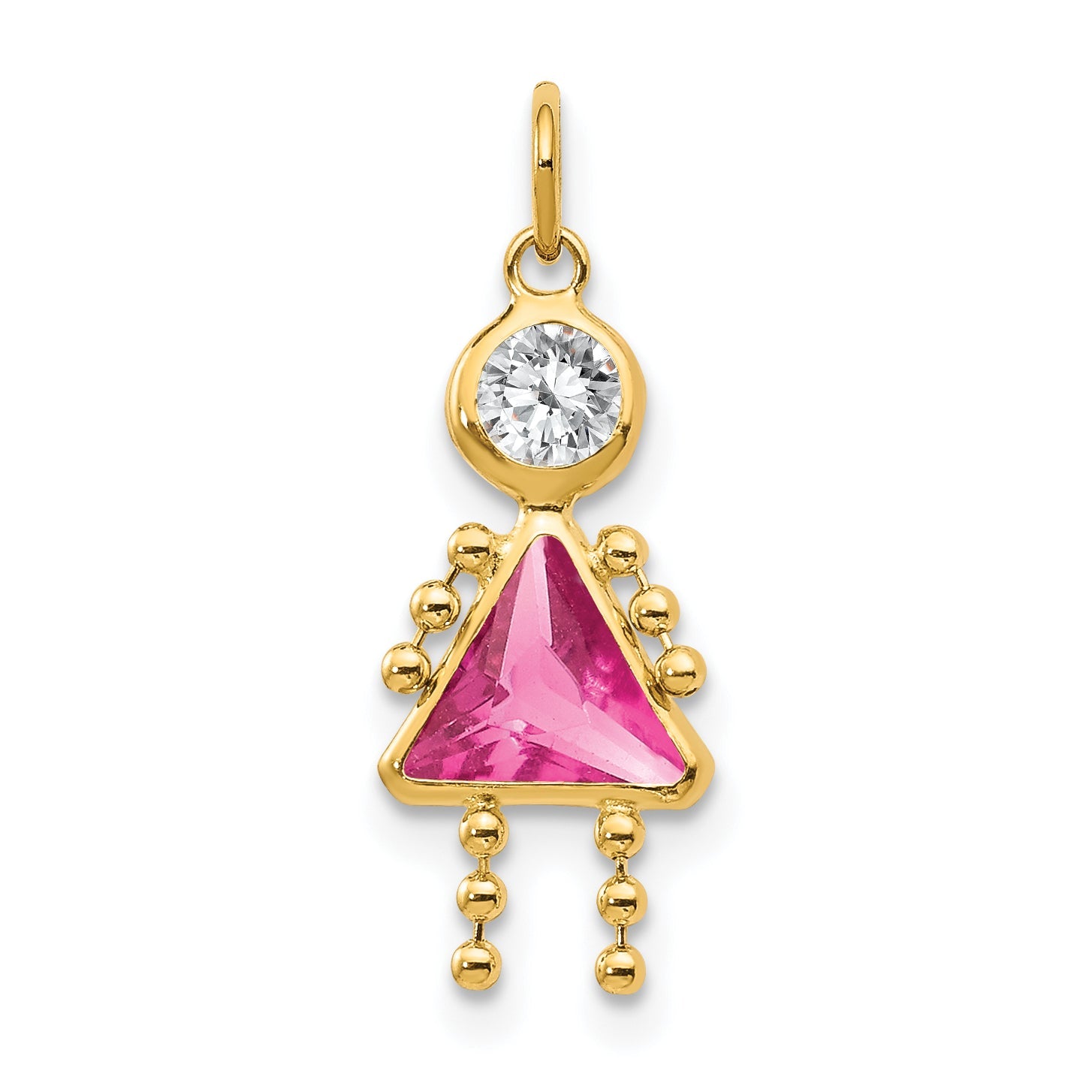 14k Yellow Gold 14k October Girl Birthstone Charm
