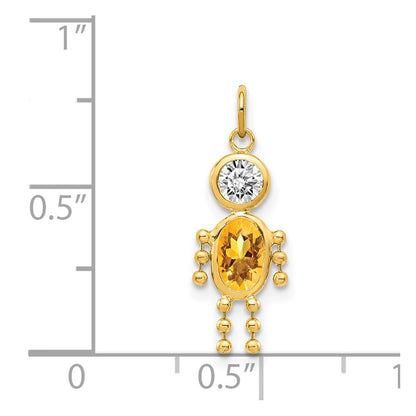 14k Yellow Gold 14k November Boy Birthstone Charm