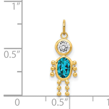 14k Yellow Gold 14k December Boy Birthstone Charm