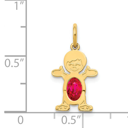 14k Yellow Gold 14K Boy 6x4 Oval Genuine Ruby-July