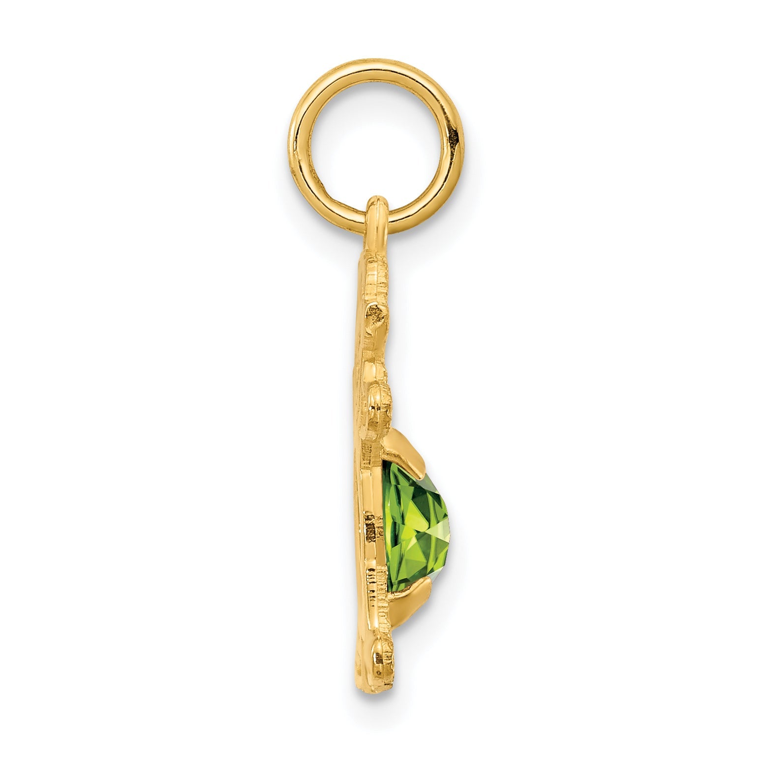 14k Yellow Gold 14K Girl 6x4 Oval Genuine Peridot-August