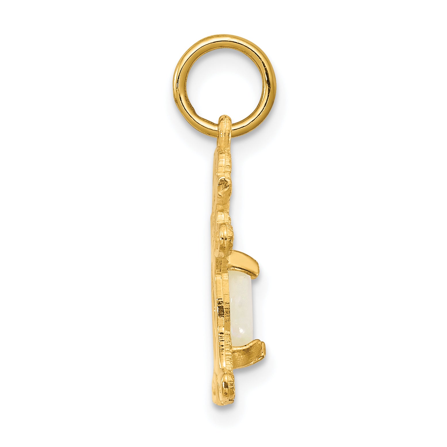 14k Yellow Gold 14K Girl 6x4 Oval Genuine Opal-October