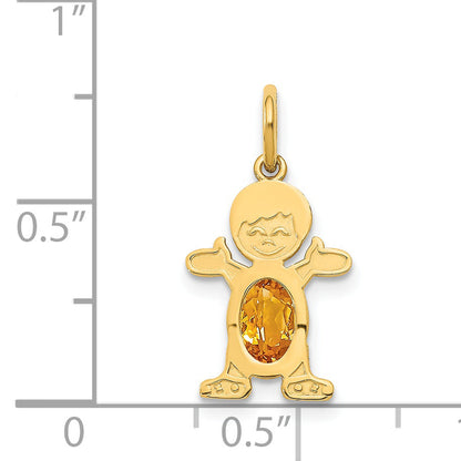 14k Yellow Gold 14K Boy 6x4 Oval Genuine Citrine-November