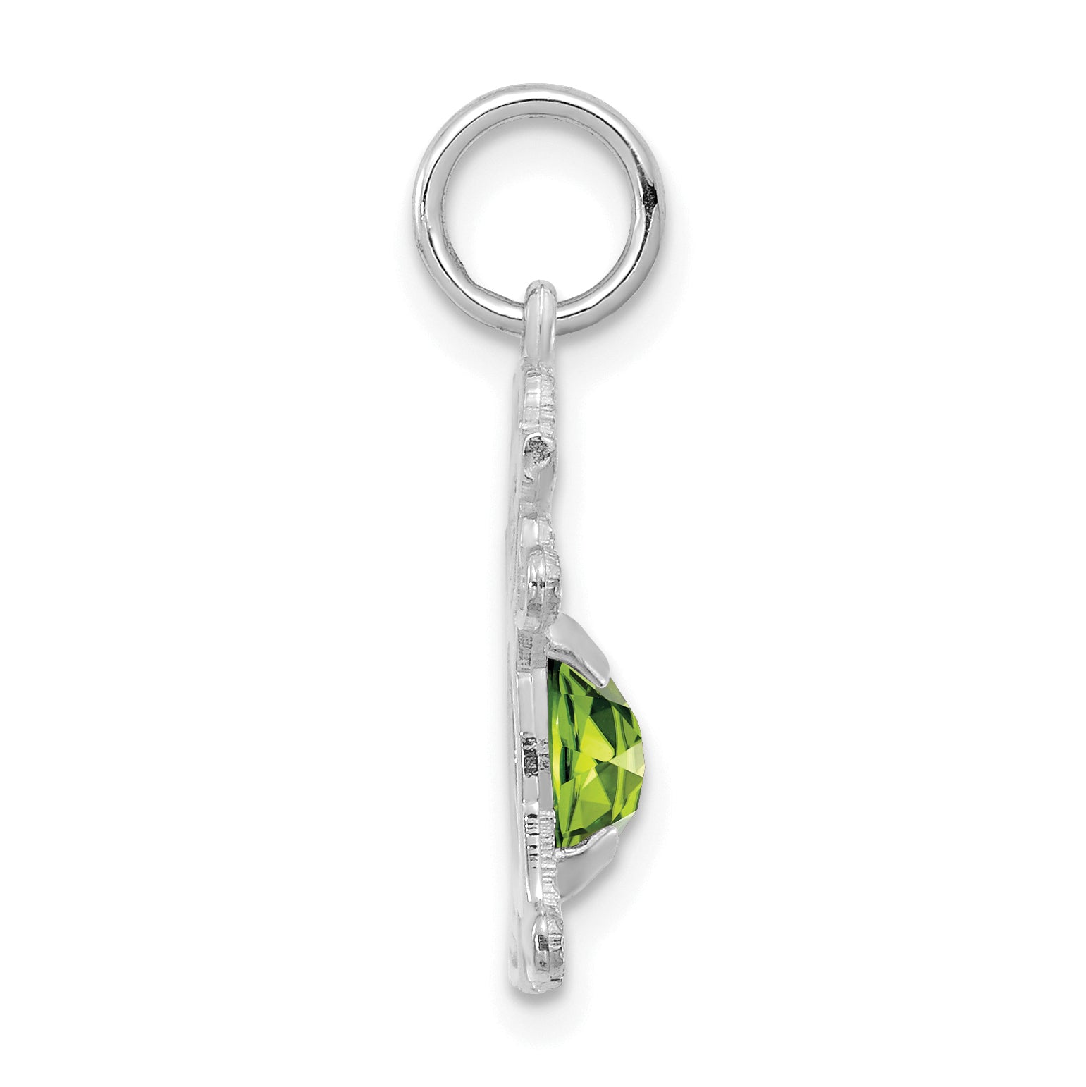 14k White Gold 14K White Gold Girl 6x4 Oval Genuine Peridot-August