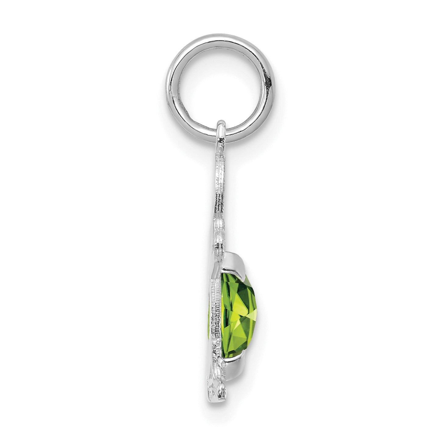 14k White Gold 14K White Gold Boy 6x4 Oval Genuine Peridot-August