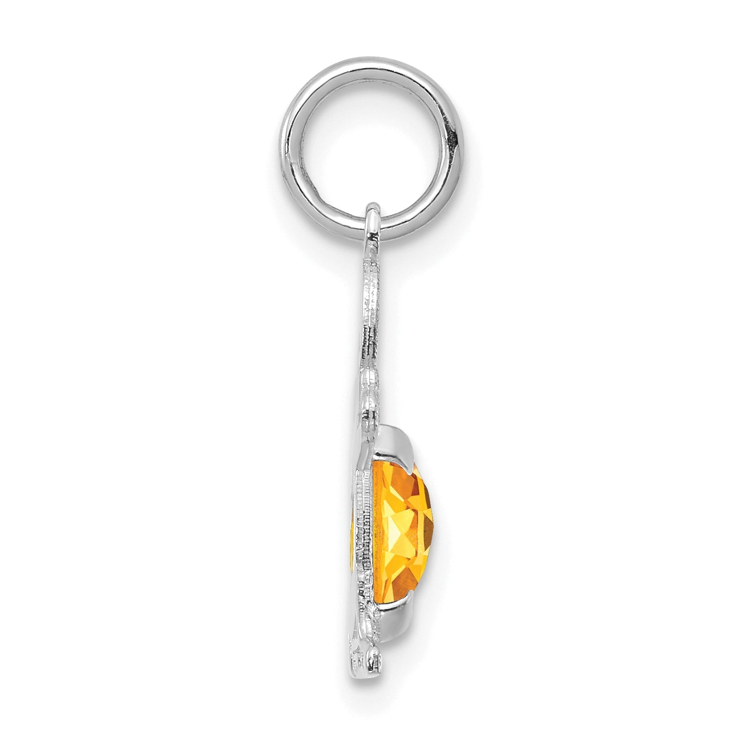 14k White Gold 14K White Gold Boy 6x4 Oval Genuine Citrine-November