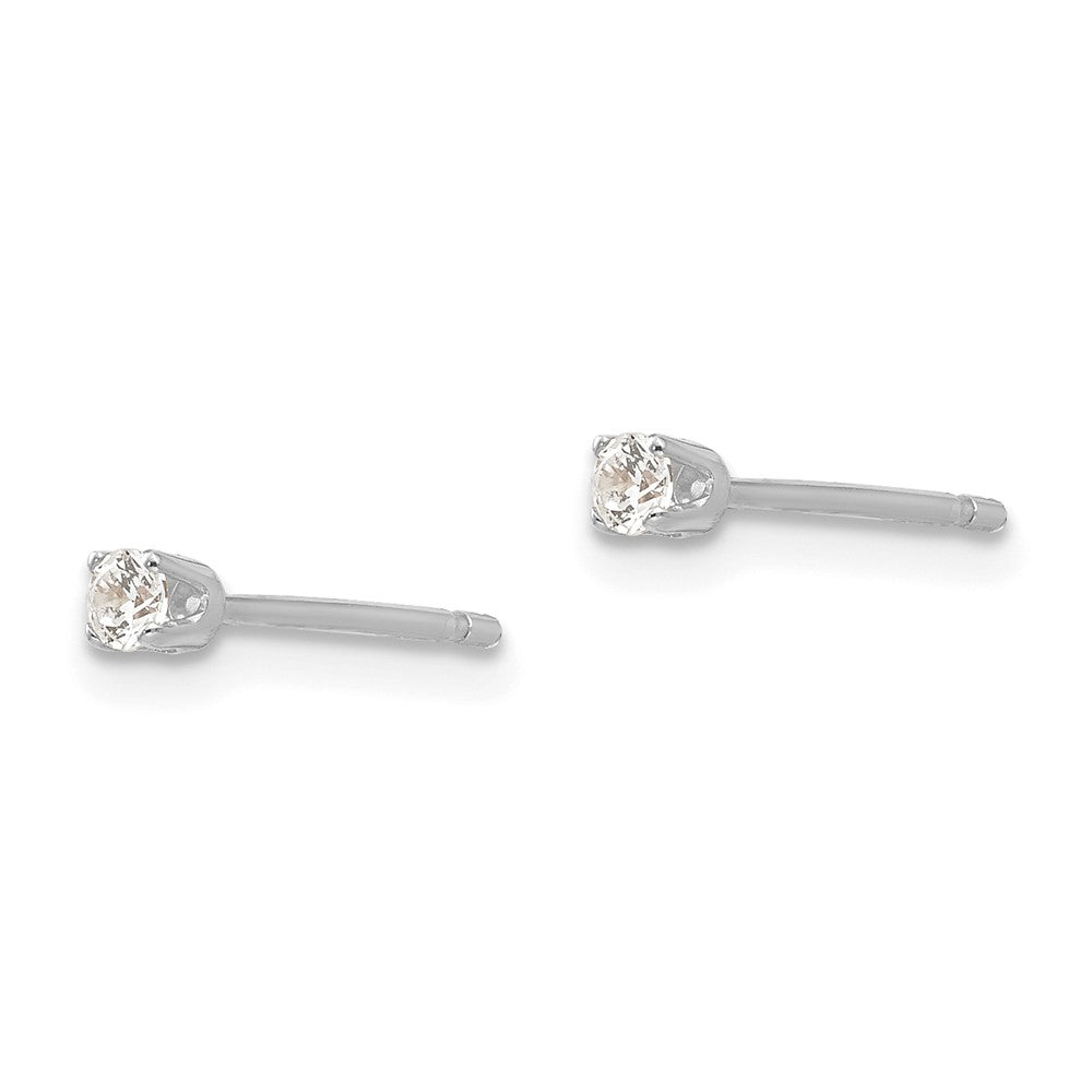 14K White Gold 2.25mm Cz Stud Earrings