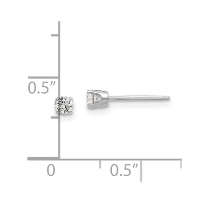 14K White Gold 2.75mm Cz Stud Earrings