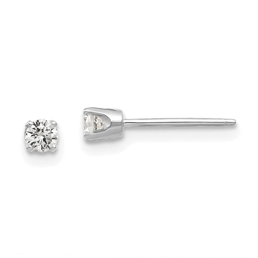 14K White Gold 2.75mm Cz Stud Earrings