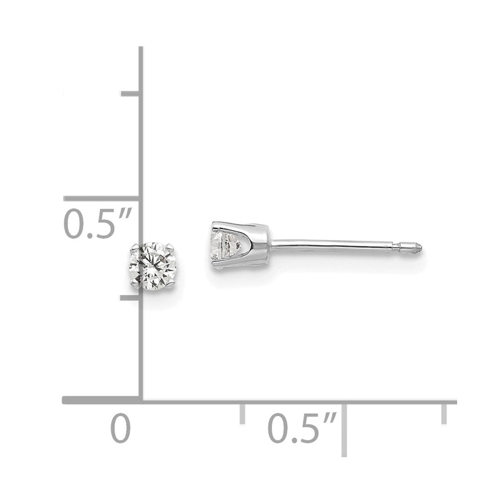 14K White Gold 3mm Cz Stud Earrings