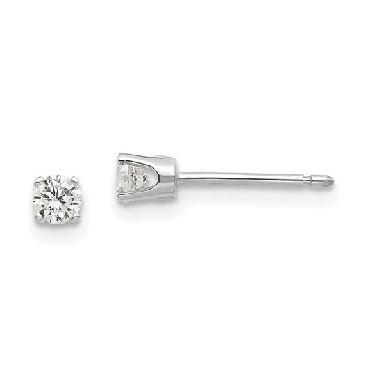 14K White Gold 3mm Cz Stud Earrings