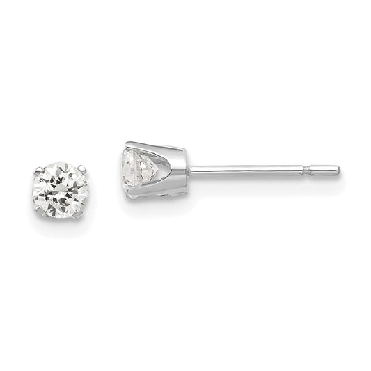 14K White Gold 3.5mm Cz Stud Earrings