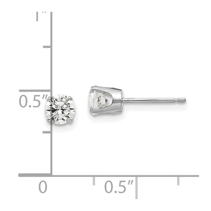 14K White Gold 4.5mm Cz Stud Earrings
