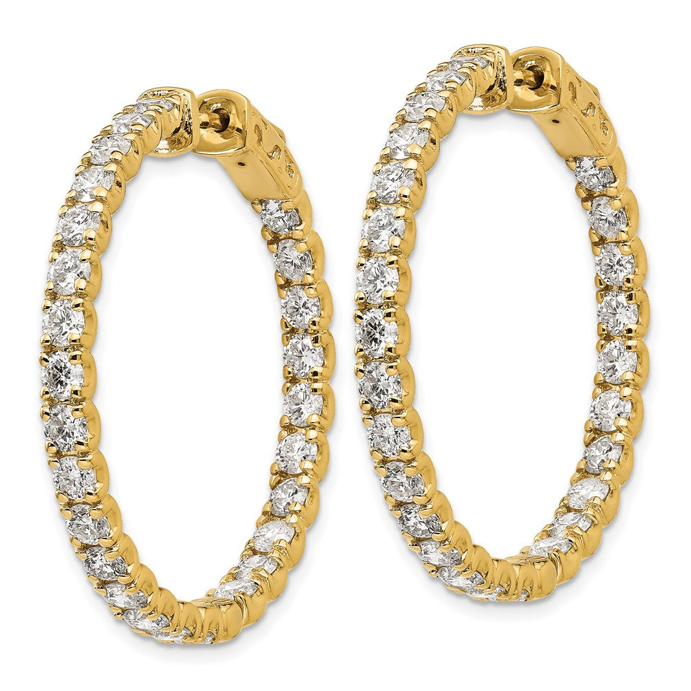 14K Yellow Gold True Origin 4 7/8 Carat Lab Grown Diamond Vs Def Patented Safety Clasp In And Out Hoop Earrings