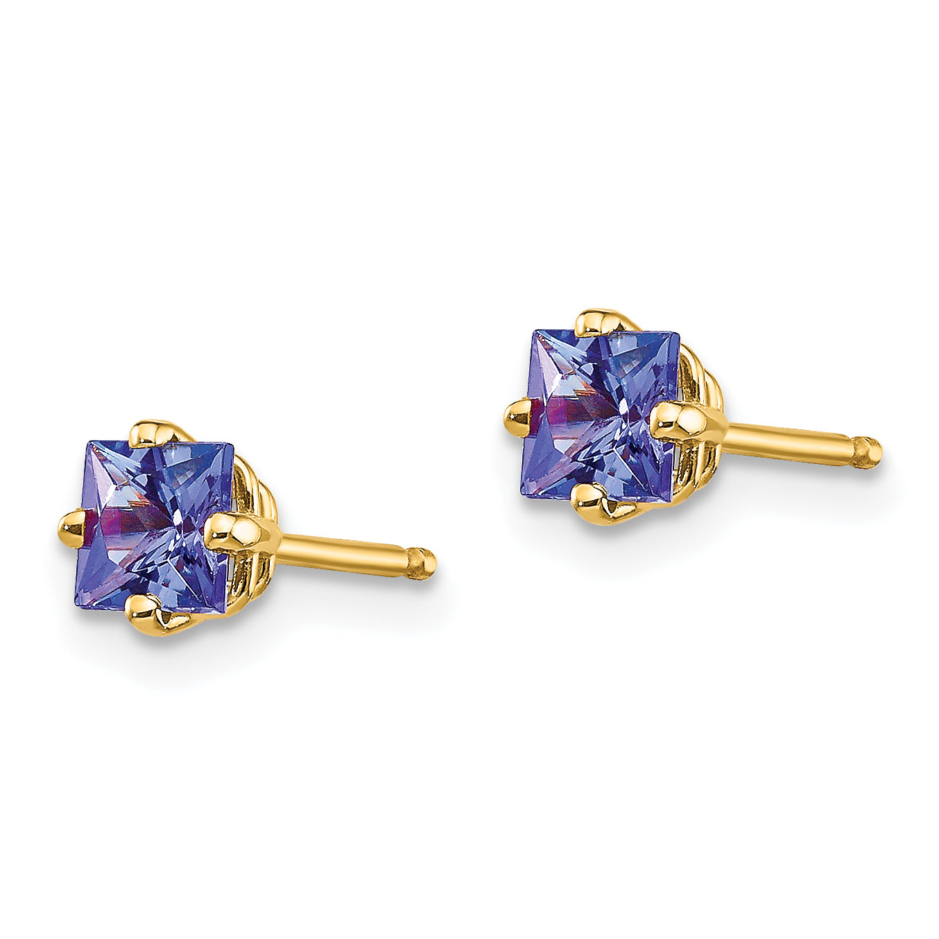 14K Yellow Gold Tanzanite Earrings