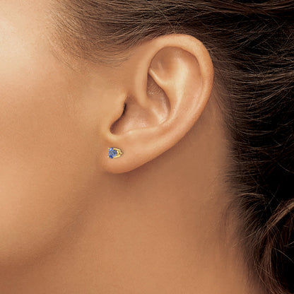 14K Yellow Gold Tanzanite Earrings