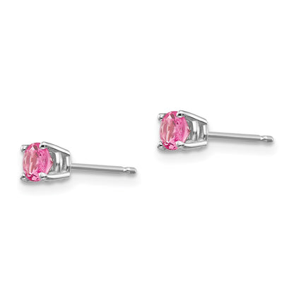 14K White Gold Pink Spinel Earrings