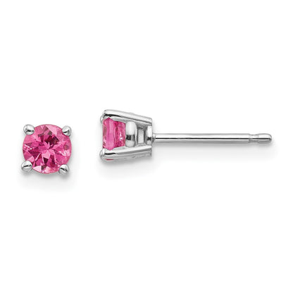 14K White Gold Pink Spinel Earrings