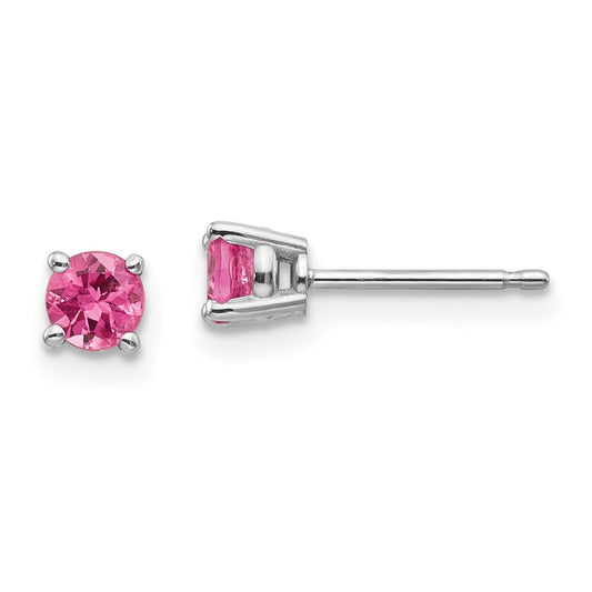 14K White Gold Pink Spinel Earrings