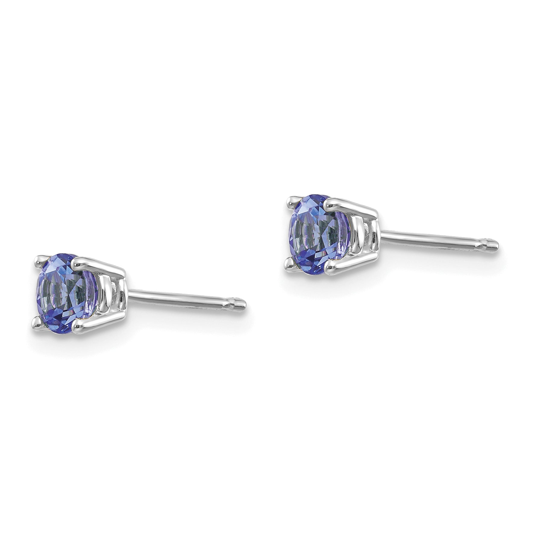 14K White Gold Tanzanite Post Earrings