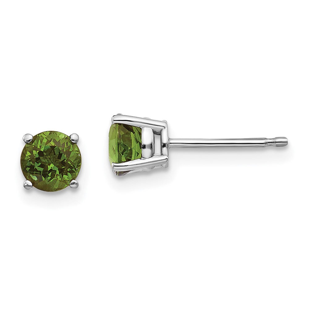 14K White Gold Green Tourmaline Earrings