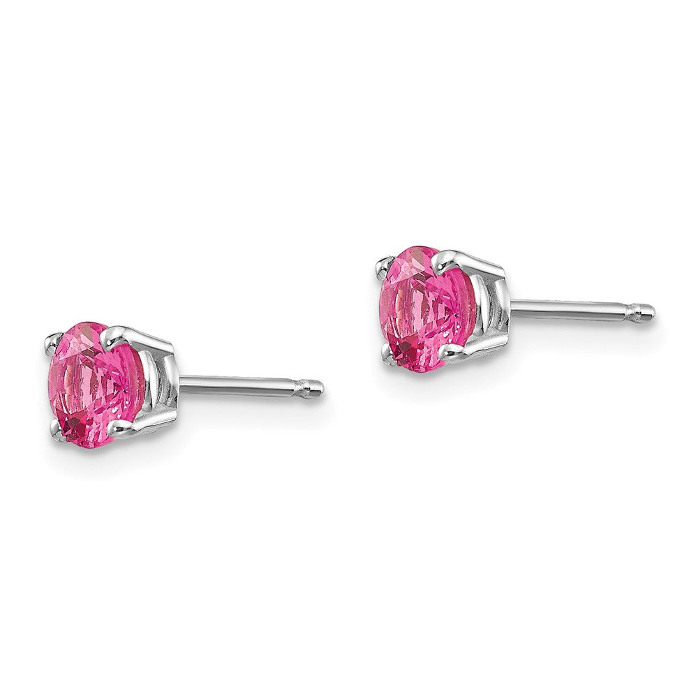 14K White Gold Pink Spinel Earrings