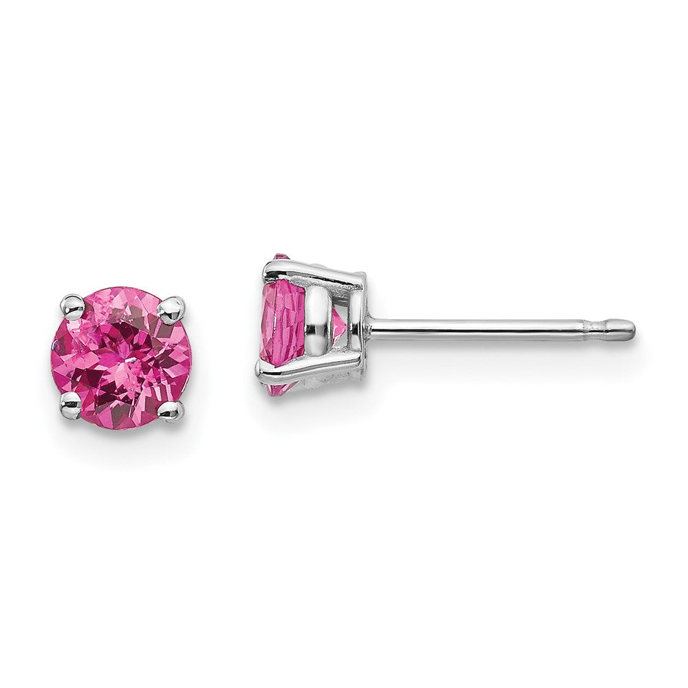 14K White Gold Pink Spinel Earrings