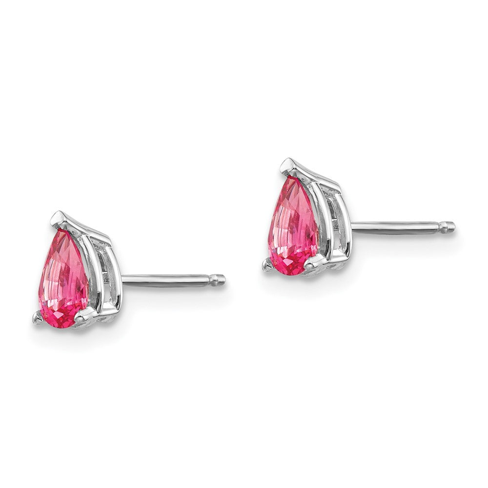 14K White Gold Pink Spinel Earrings