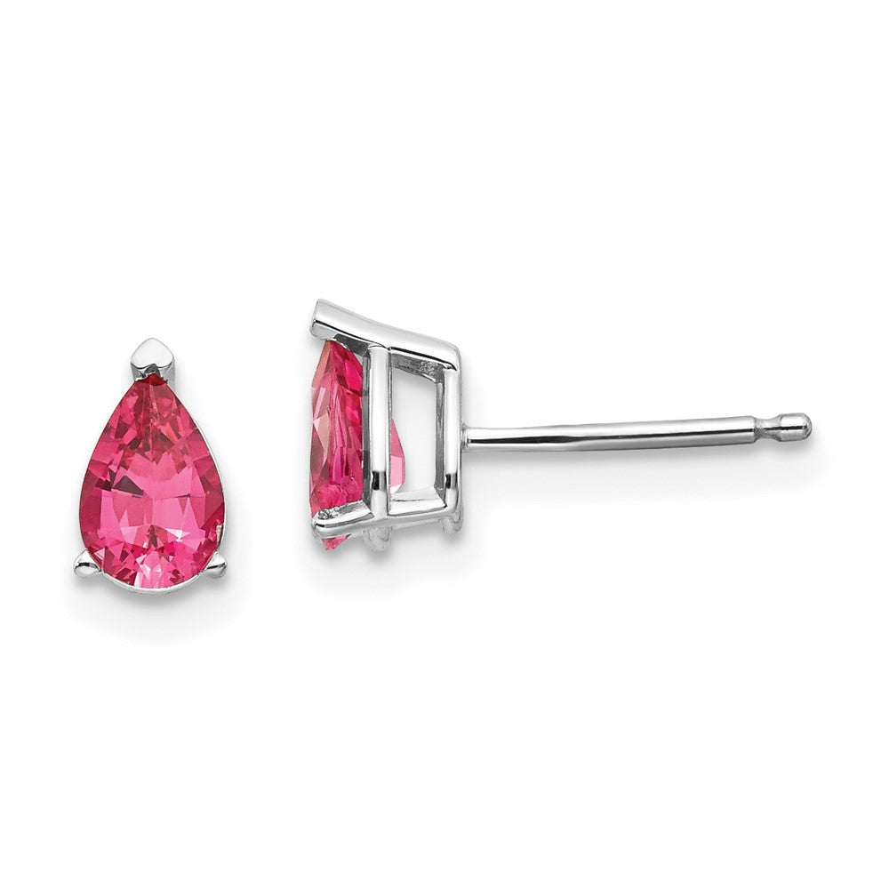 14K White Gold Pink Spinel Earrings