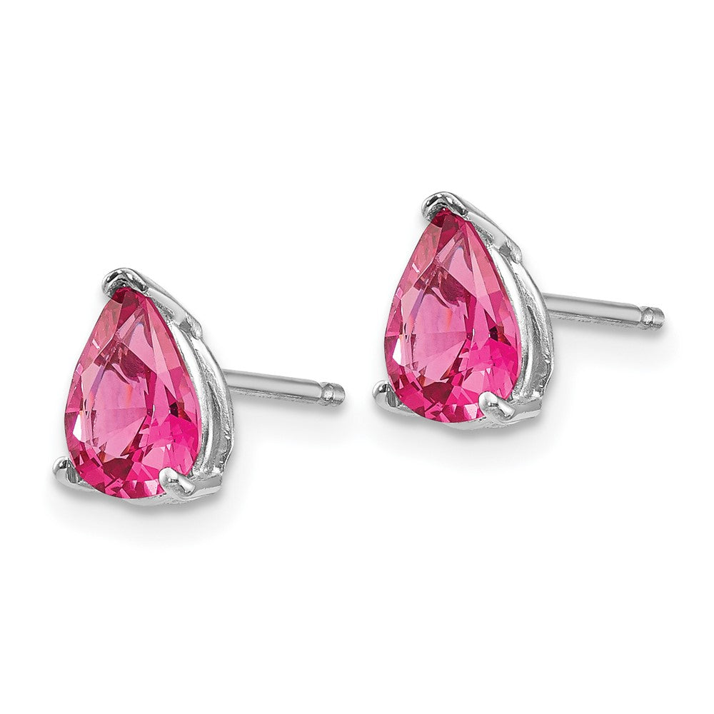 14K White Gold Pink Spinel Earrings