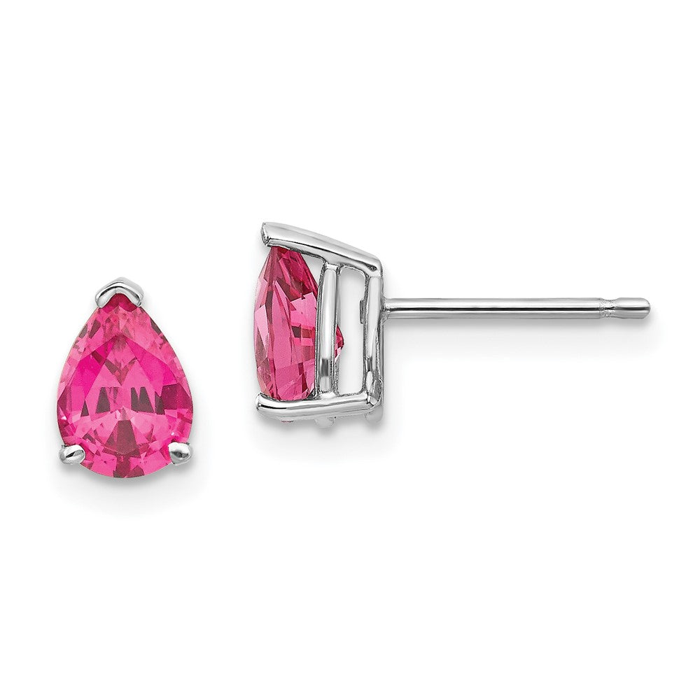 14K White Gold Pink Spinel Earrings