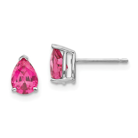 14K White Gold Pink Spinel Earrings