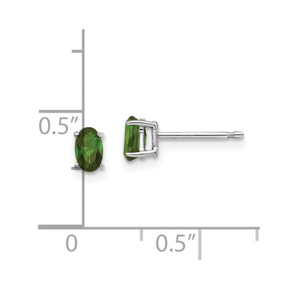 14K White Gold Green Tourmaline Earrings