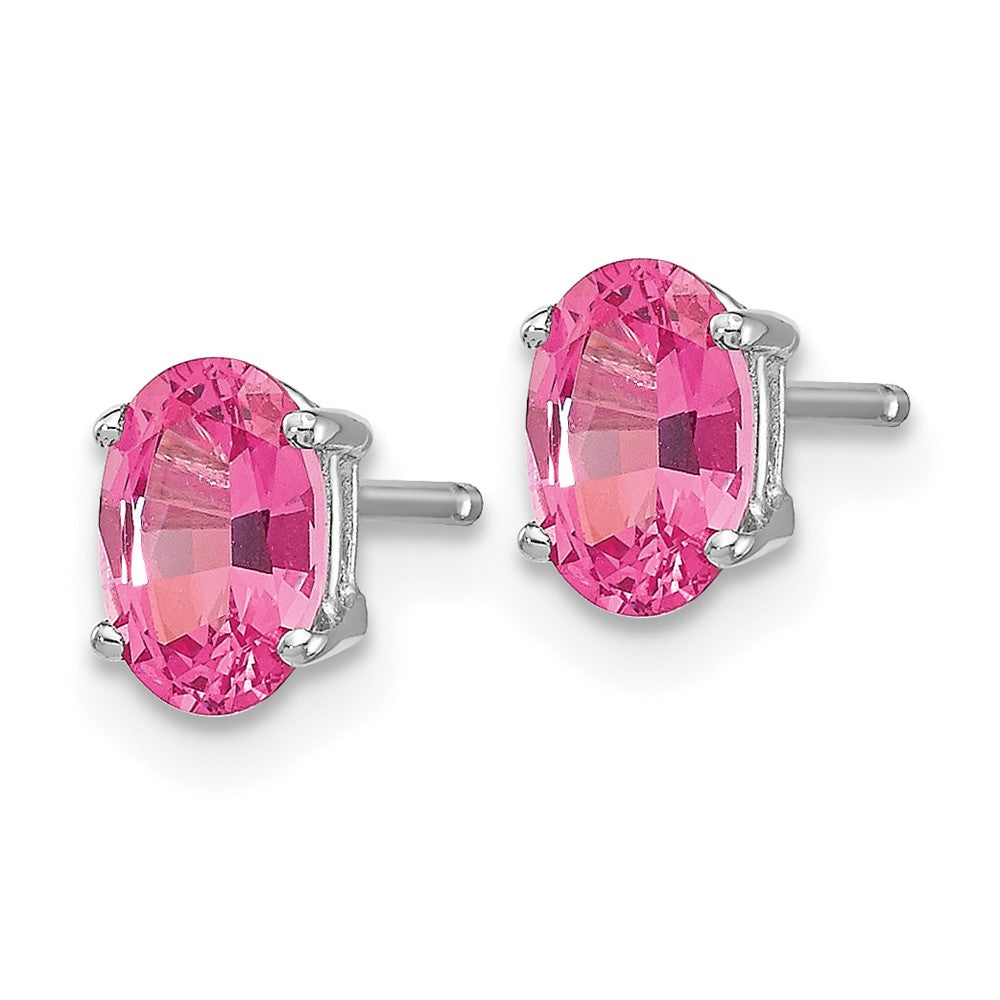 14K White Gold Pink Spinel Earrings