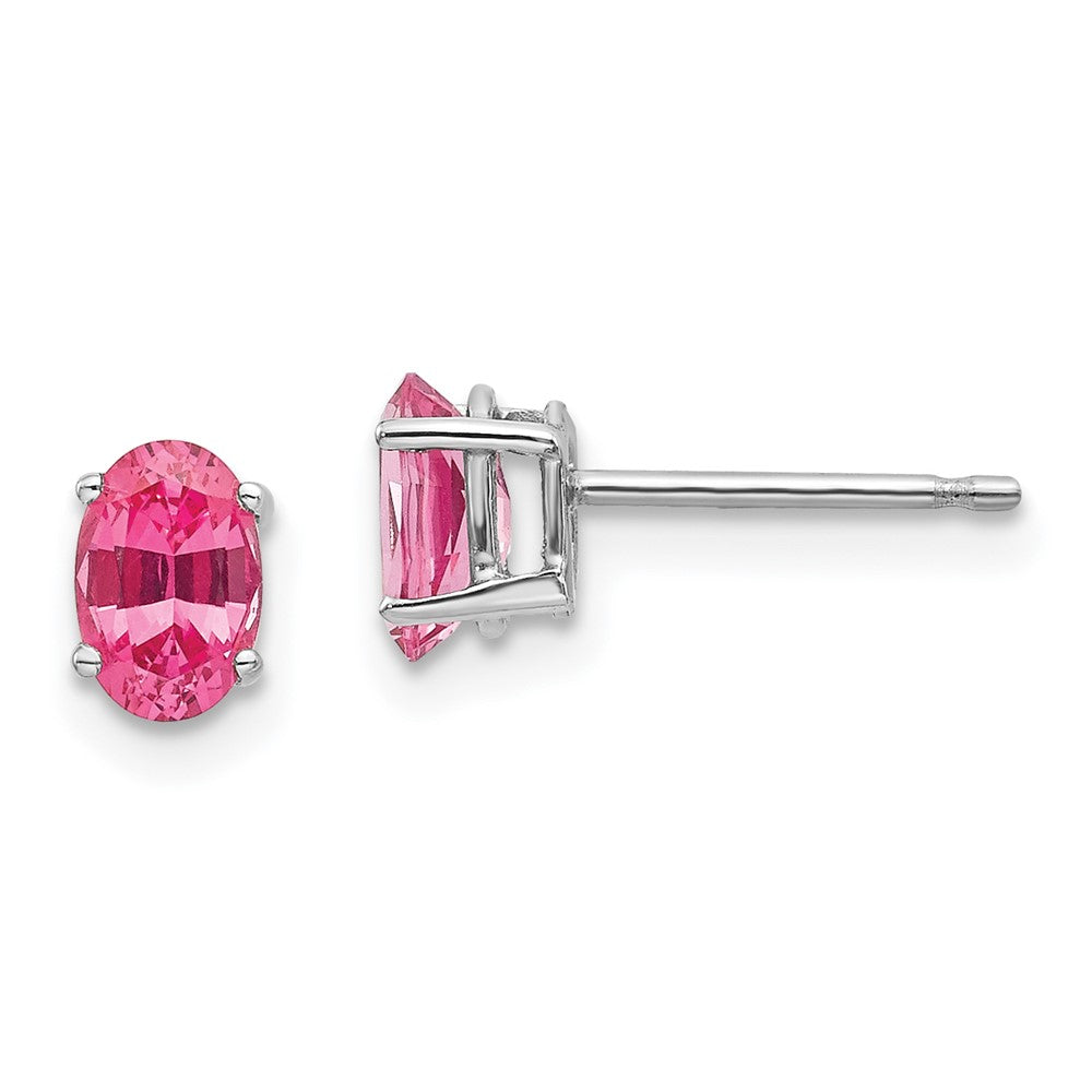 14K White Gold Pink Spinel Earrings