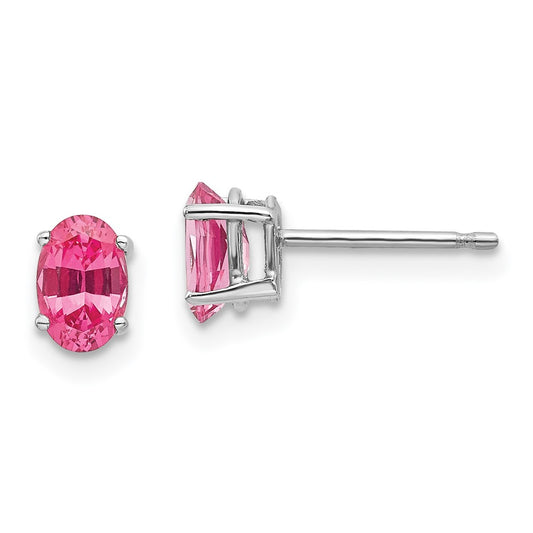 14K White Gold Pink Spinel Earrings