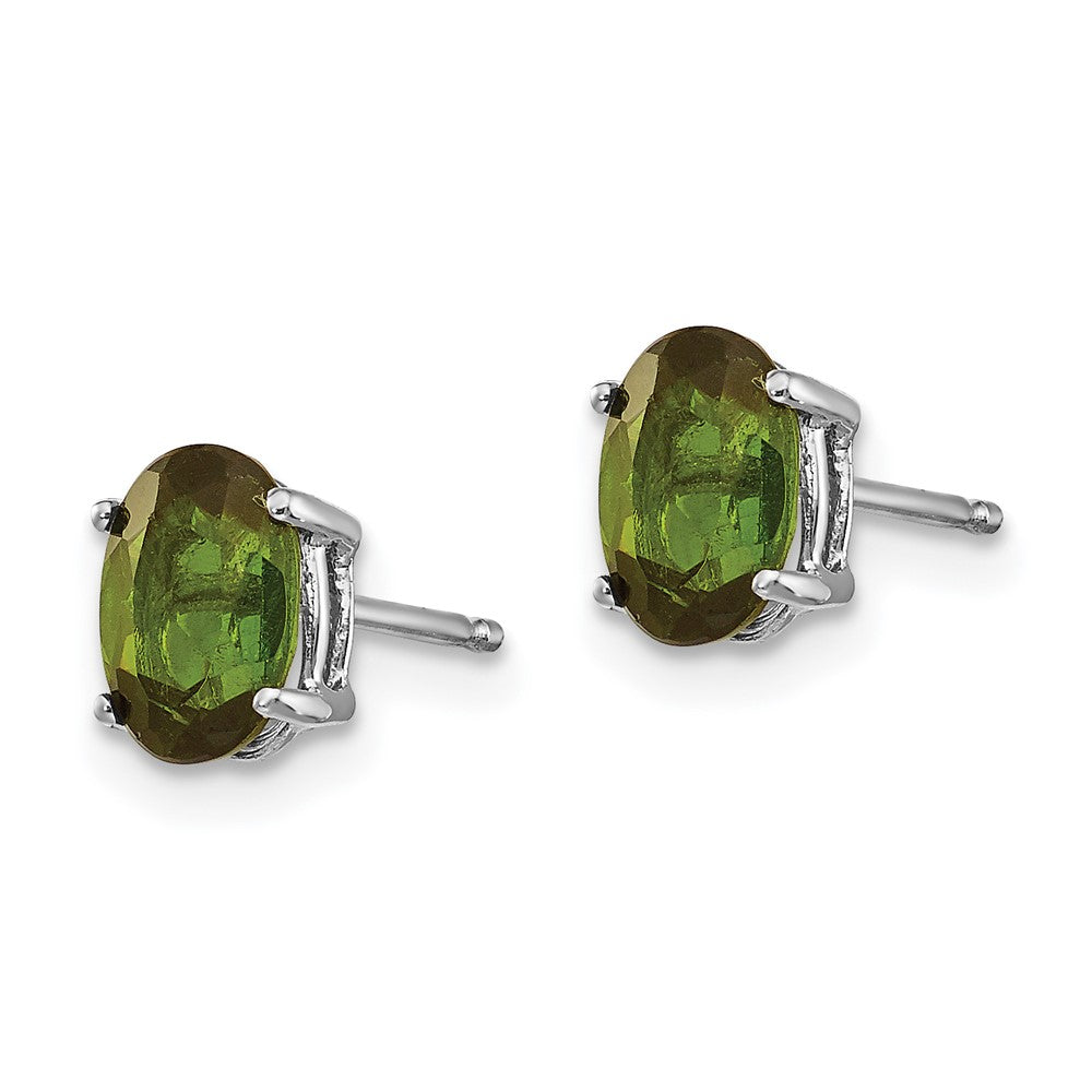 14K White Gold Green Tourmaline Earrings