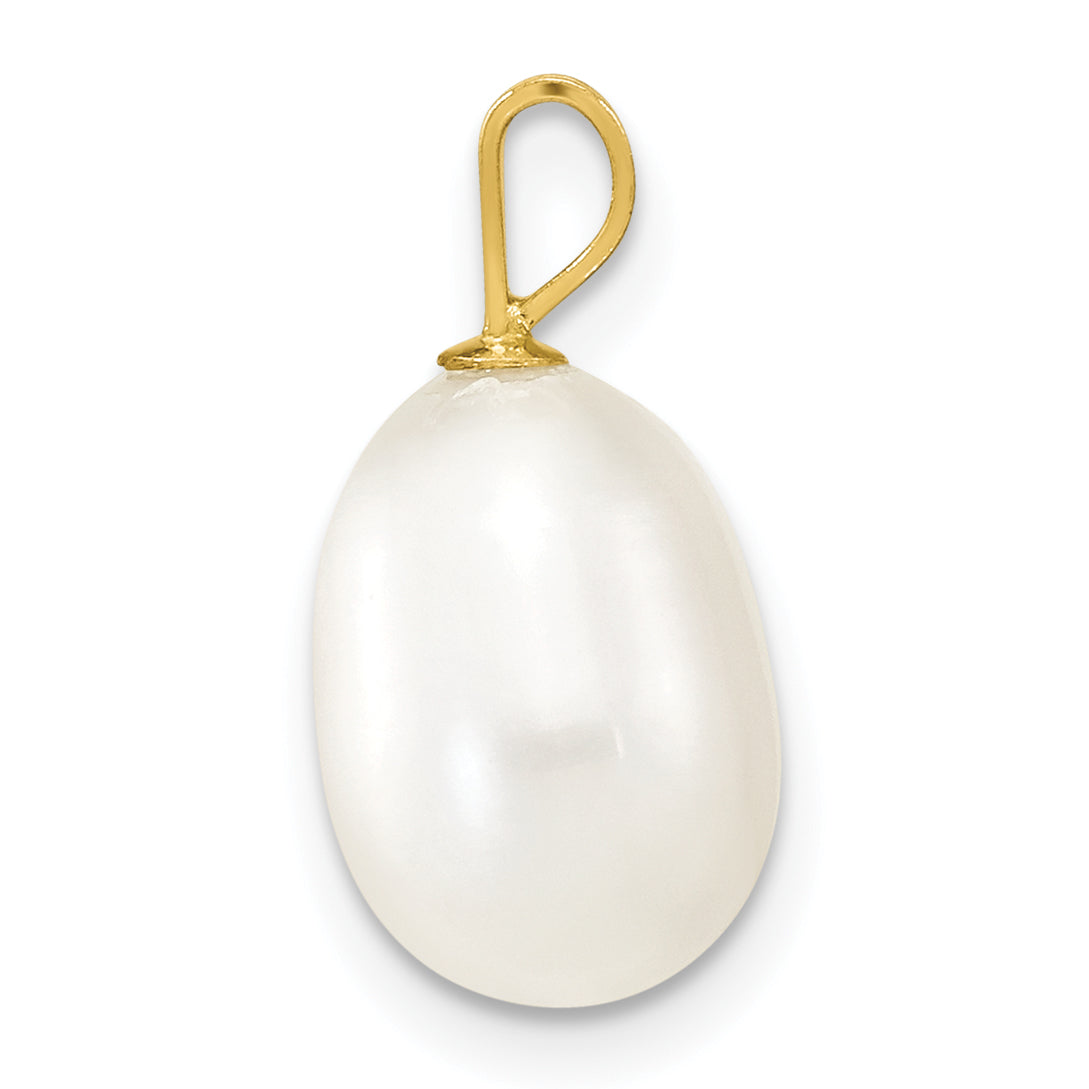14k Yellow Gold 14K 8-9mm White Rice Freshwater Cultured Pearl Pendant