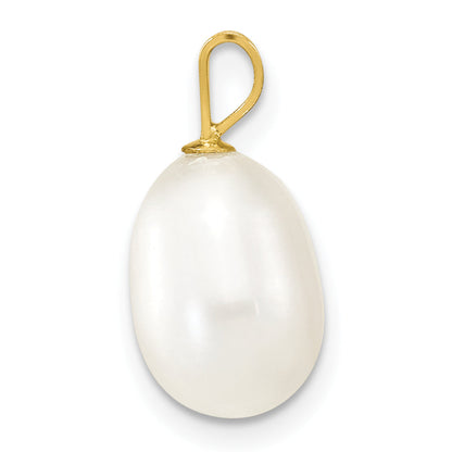 14k Yellow Gold 14K 8-9mm White Rice Freshwater Cultured Pearl Pendant