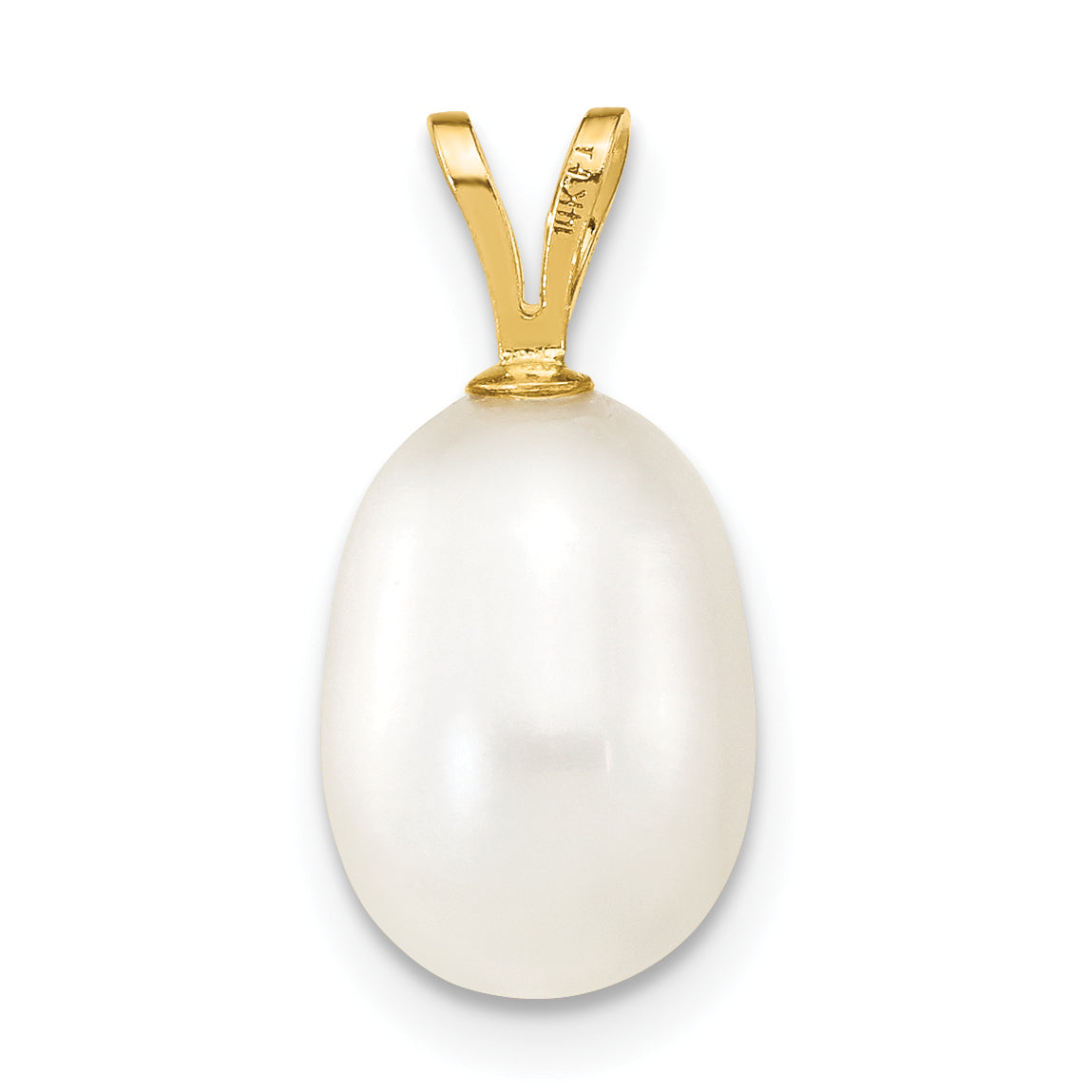 14k Yellow Gold 14K 8-9mm White Rice Freshwater Cultured Pearl Pendant