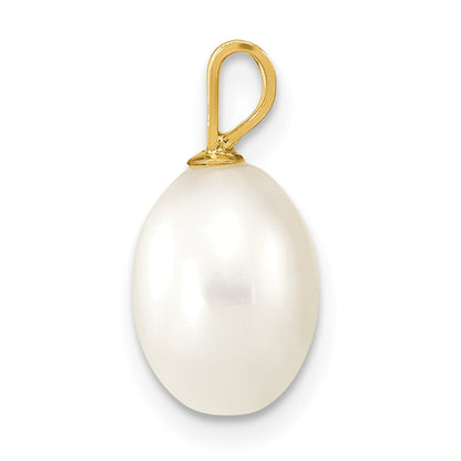 14k Yellow Gold 14K 7-8mm White Rice Freshwater Cultured Pearl Pendant
