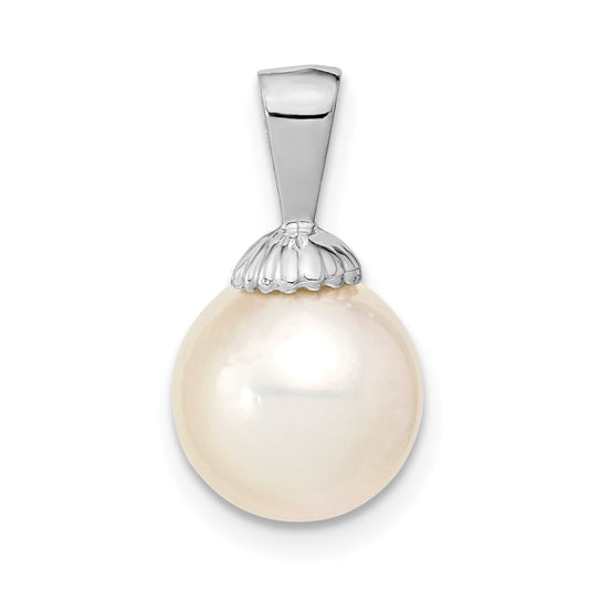 14k White Gold 14k White Gold 9-10mm Round White South Sea Saltwater Pearl Pendant