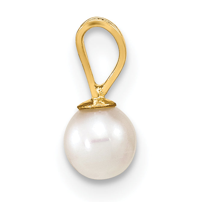 14k Yellow Gold 14k Gold 4-5mm White Round Freshwater Cultured Pearl Pendant