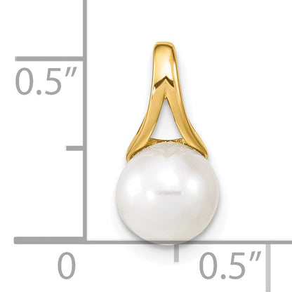 14k Yellow Gold 14K 7-8mm White Freshwater Cultured Pearl Polished Pendant