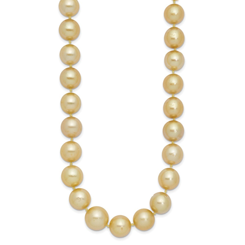 14K Yellow Gold 9 12mm Golden South Sea Saltwater Cultured Graduated Baroque Pearl 19 Inch Necklace
