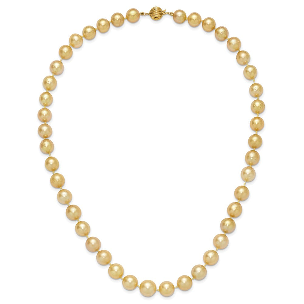 14K Yellow Gold 9 12mm Golden South Sea Saltwater Cultured Graduated Baroque Pearl 19 Inch Necklace