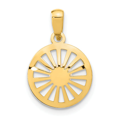 14k Two-tone 14K Two-tone Polished 4-5mm Freshwater Cultured Pearl Circle Pendant