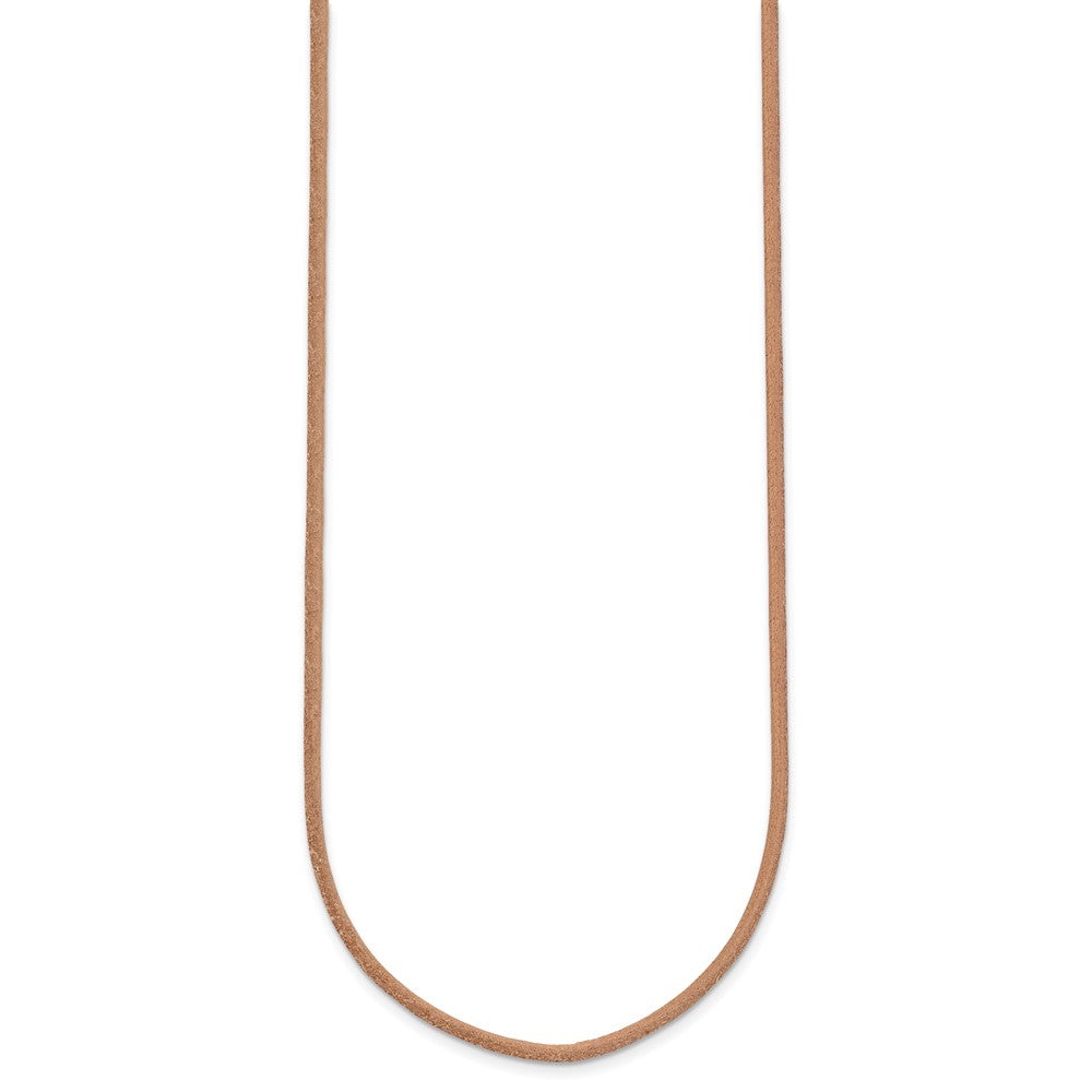 14K Yellow Gold 2mm 16in Natural Leather Cord Necklace
