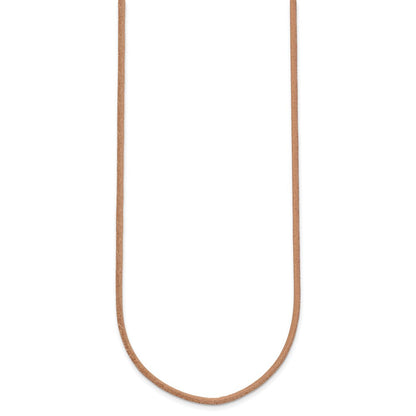 14K Yellow Gold 2mm 16in Natural Leather Cord Necklace