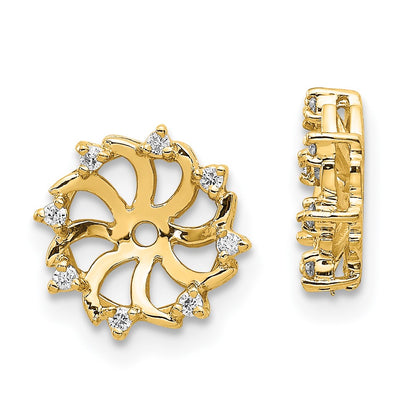 14K Yellow Gold A Diamond Earring Jacket
